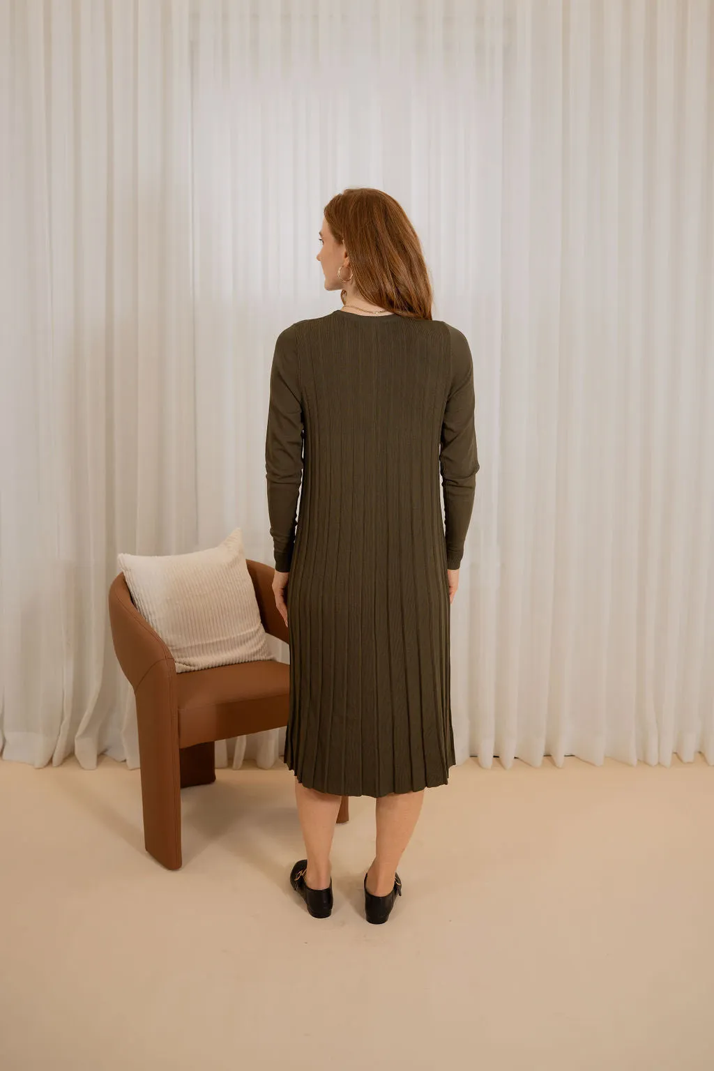 Knit pleated dress