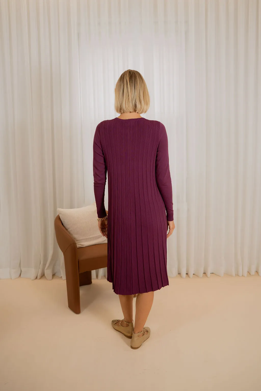 Knit pleated dress