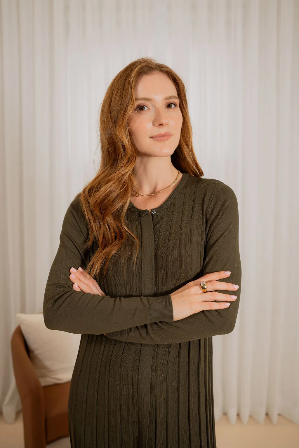 Knit pleated dress