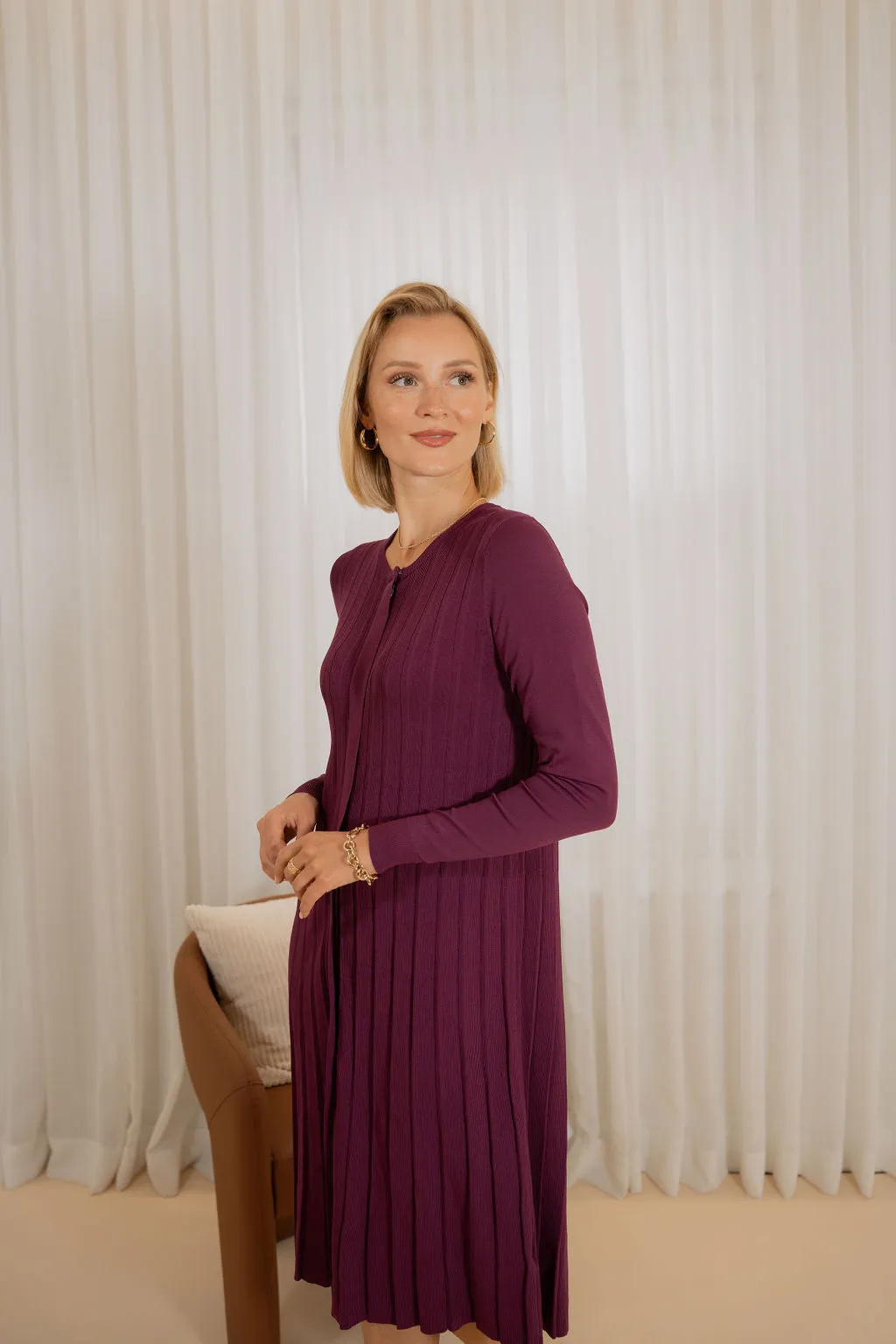 Knit pleated dress