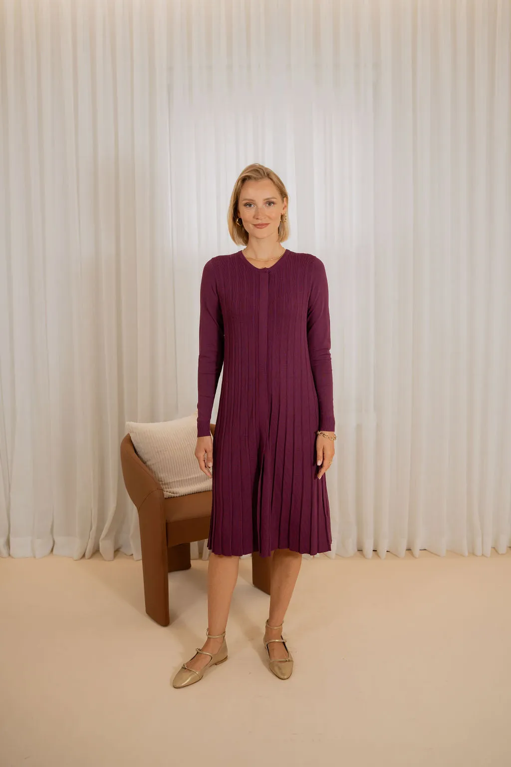 Knit pleated dress