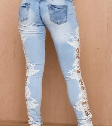 Lace jeans