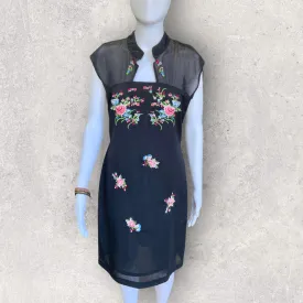 LILI Cap Sleeved Mesh Floral Elegant Jersey Dress - Size 12