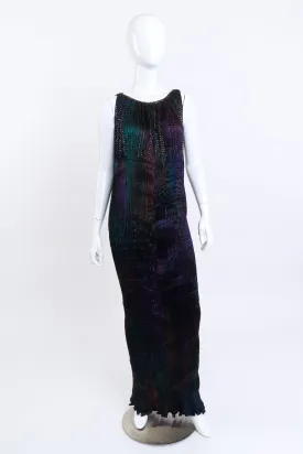 Long Pleated Silk Dress