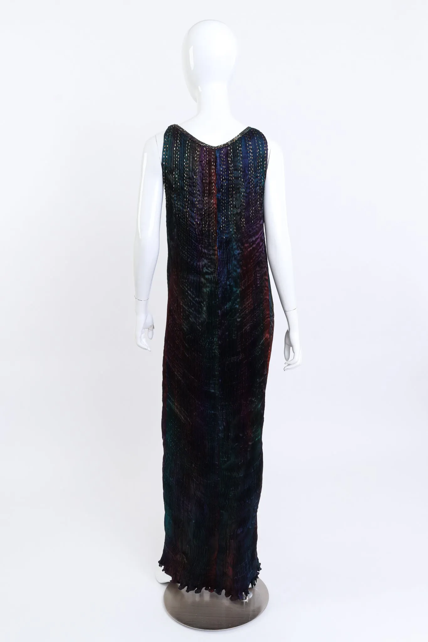 Long Pleated Silk Dress