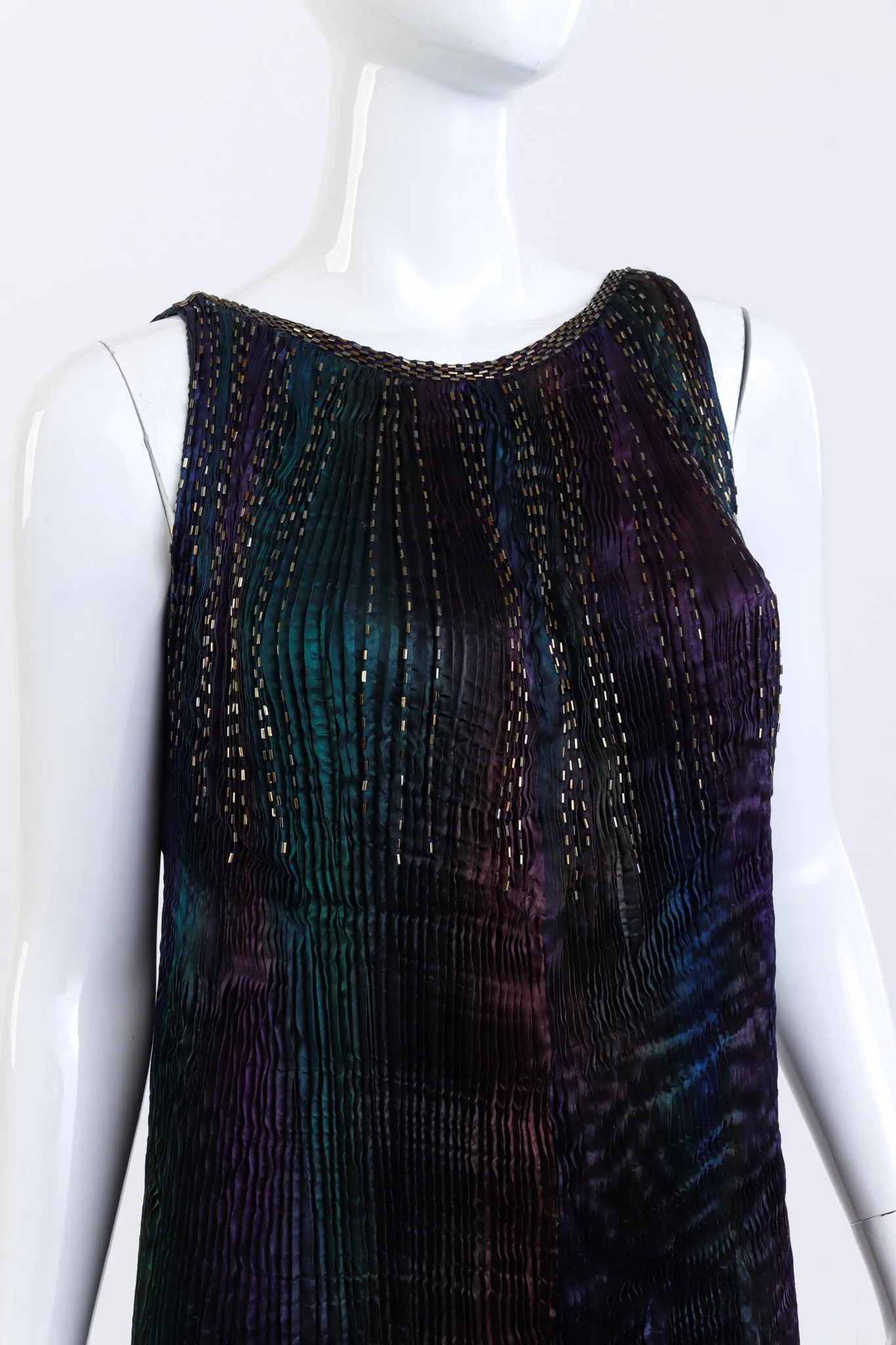 Long Pleated Silk Dress