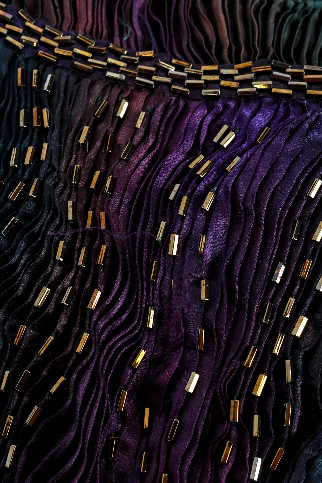 Long Pleated Silk Dress
