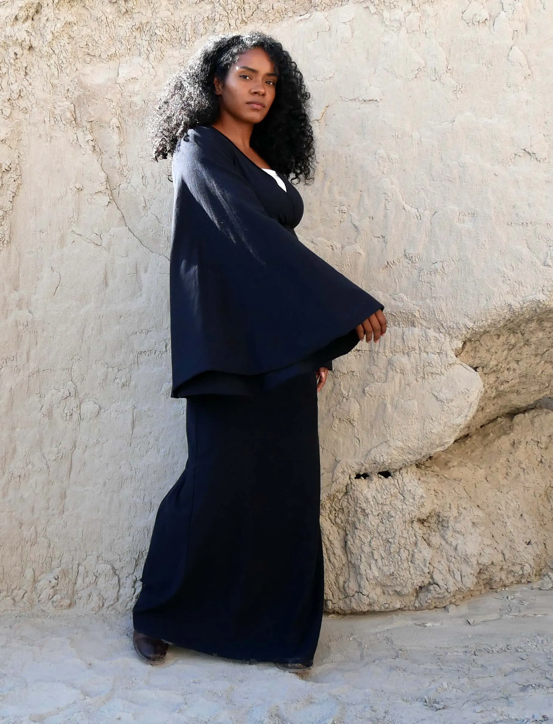 Market Priestess Sleeve Empire Pencil Long Dress