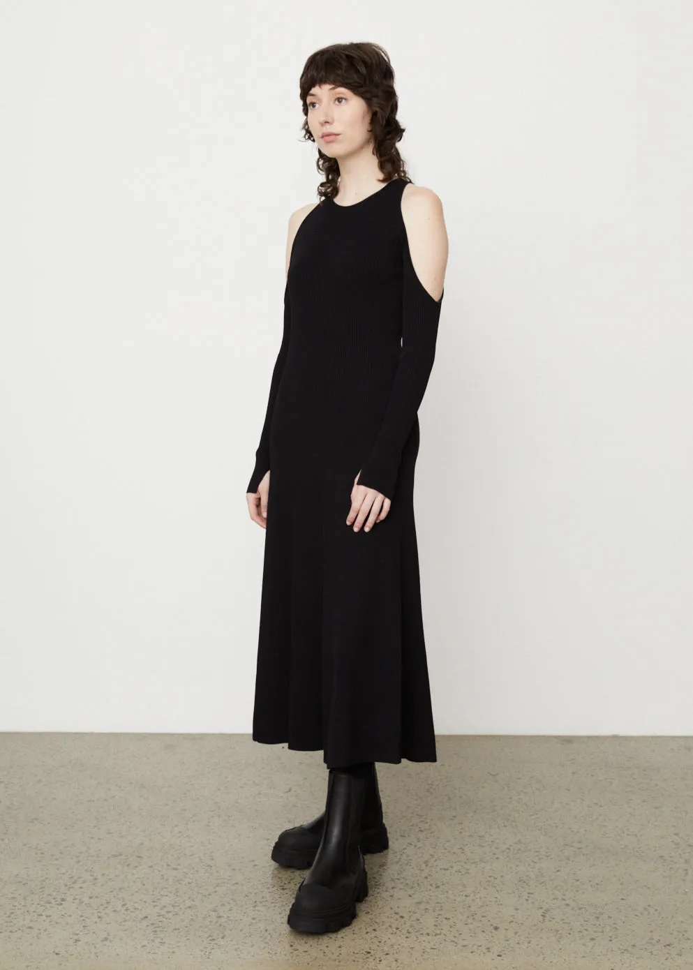 Melange Open Back Midi Dress