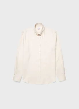 Men's Button Down Flannel Shirt in Ecru