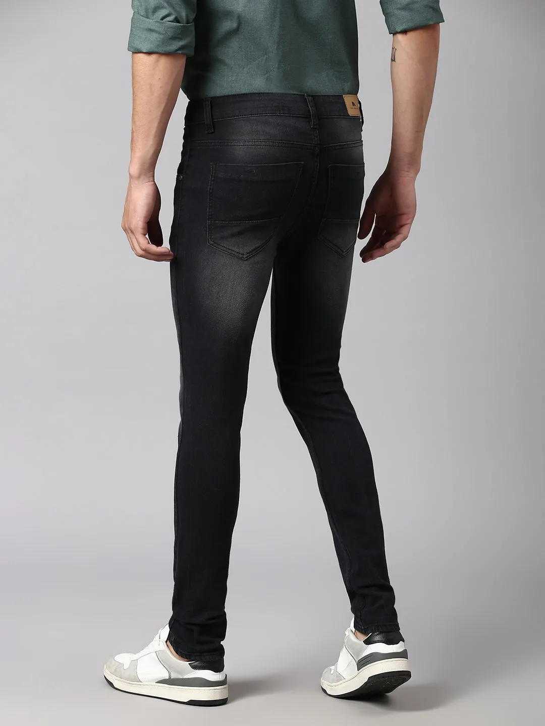 Men's Slim Fit Black Stretchable Denim Jeans (Black)