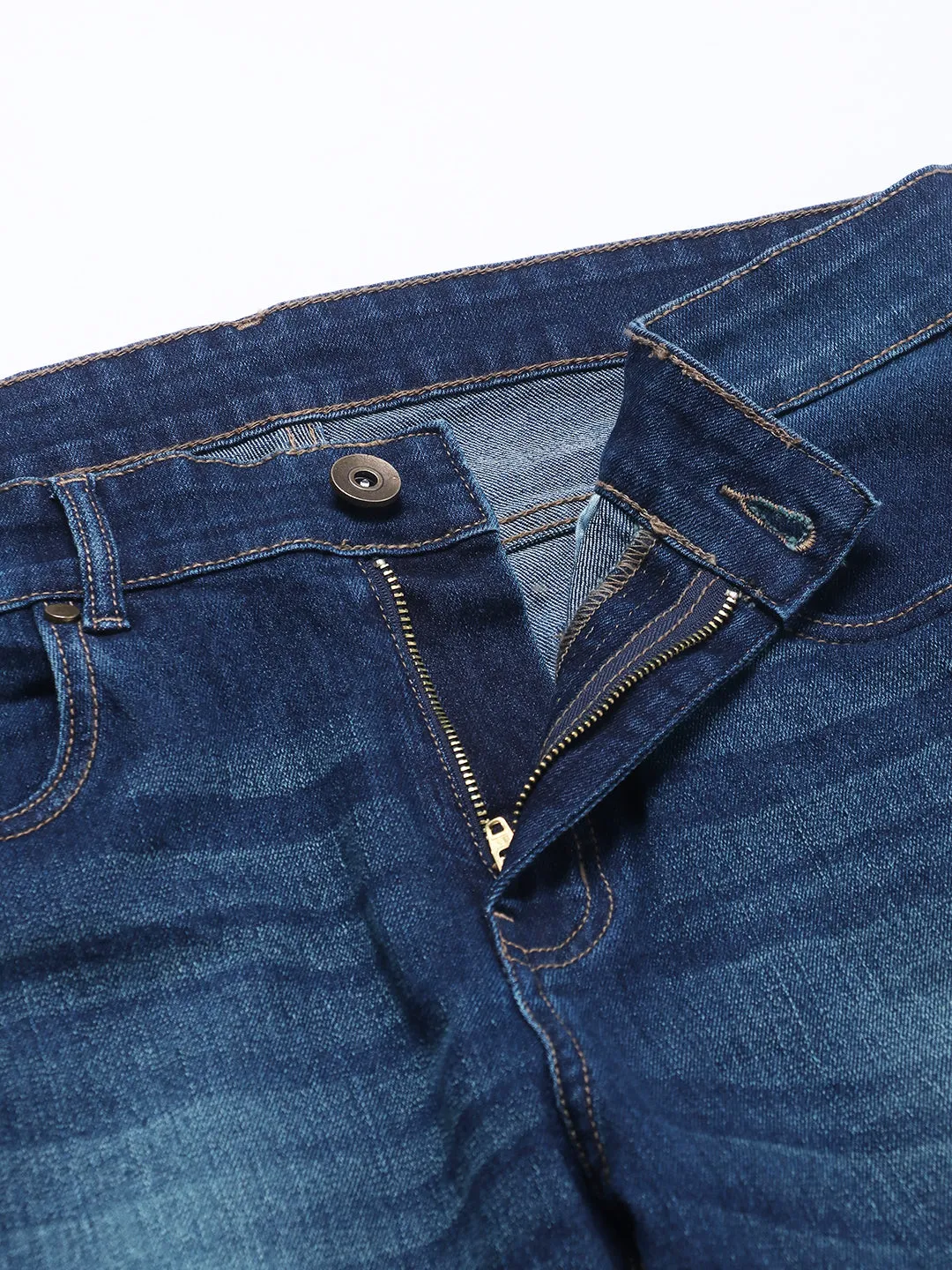 Men's Slim Fit Stretchable Denim Solid Jeans (Dark Blue)