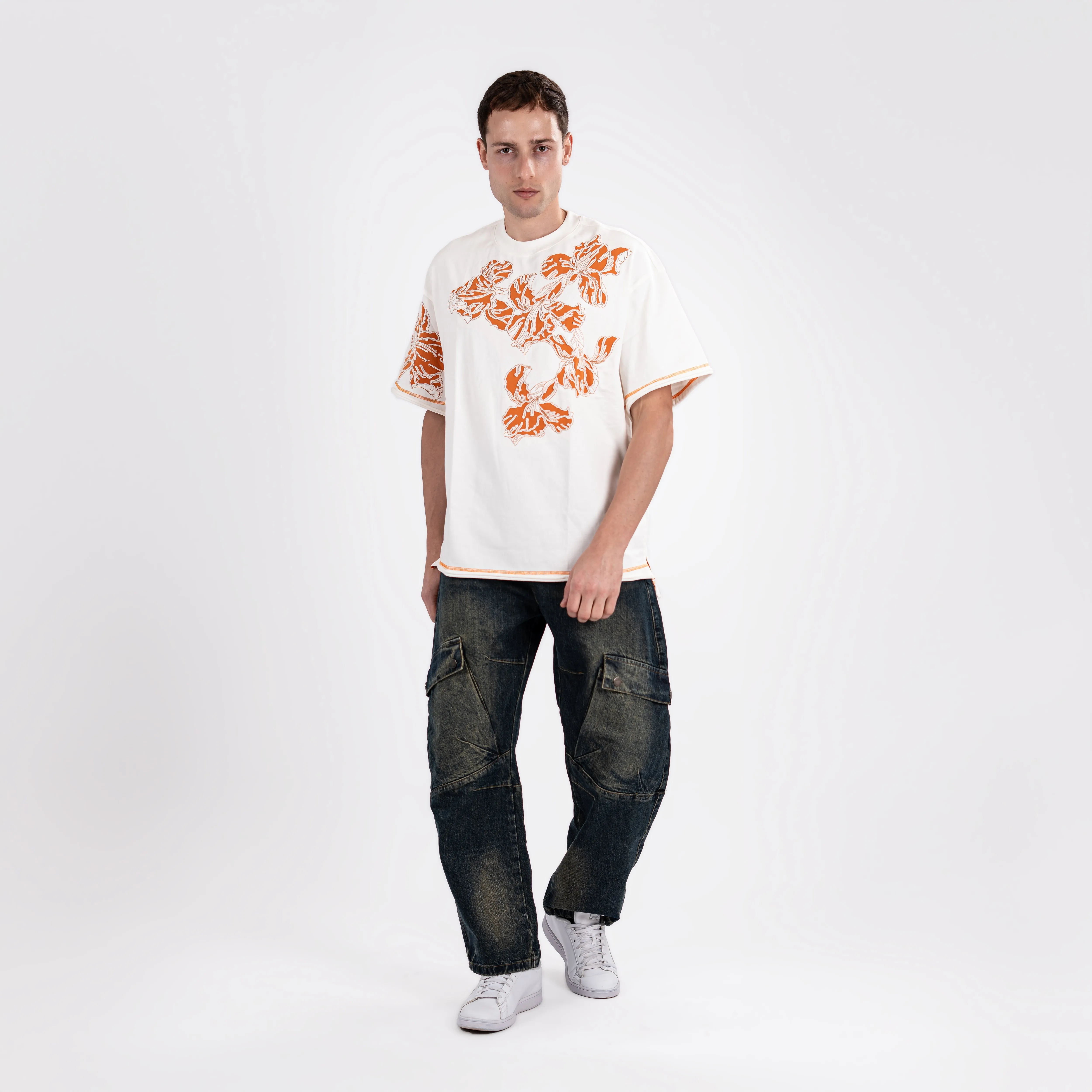 Men's Vintage Washed Cargo Jeans