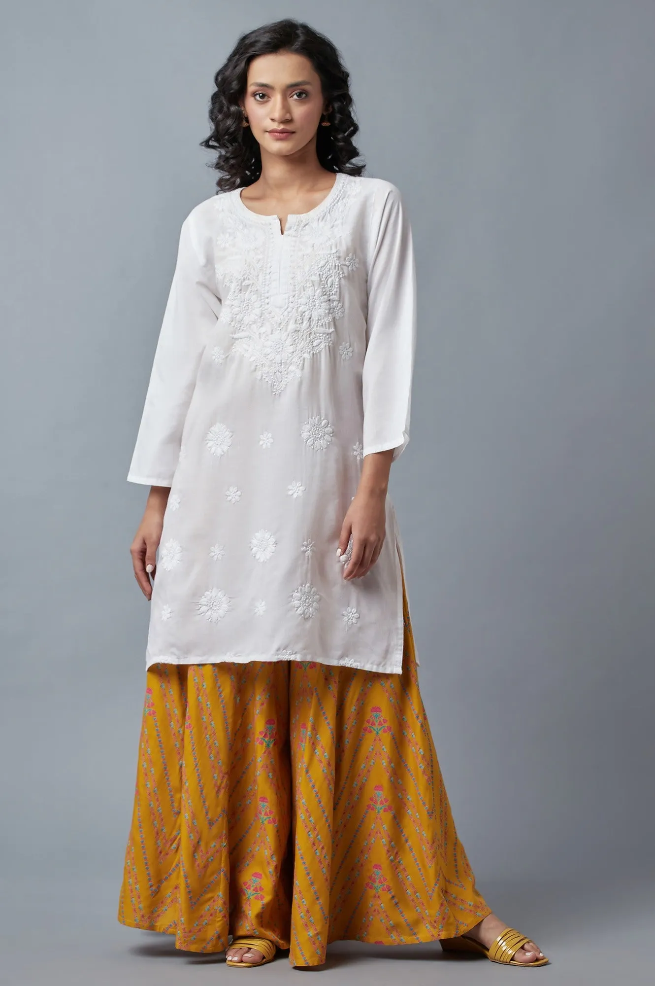 Mustard Yellow Floral Printed Culottes