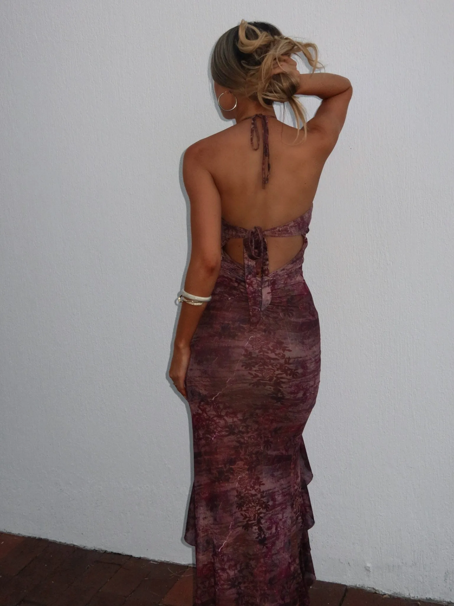 NAIARA MAXI DRESS MAROON MIRAGE