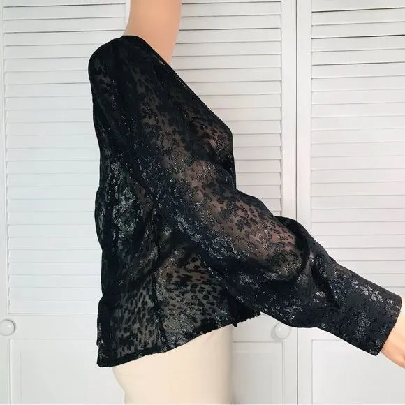 *NEW* IRO Teruja Metallic & Silk Puff-Sleeve Blouse Size 2