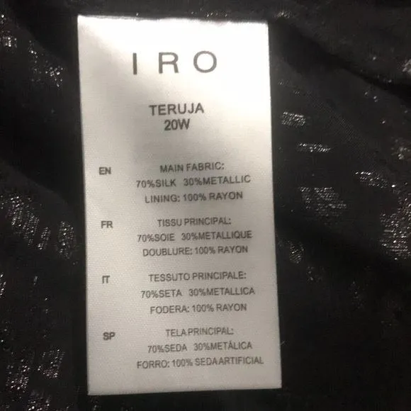 *NEW* IRO Teruja Metallic & Silk Puff-Sleeve Blouse Size 2