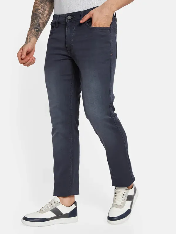Octave Men Mid-Rise Clean Look Light Fade Stretchable Jeans