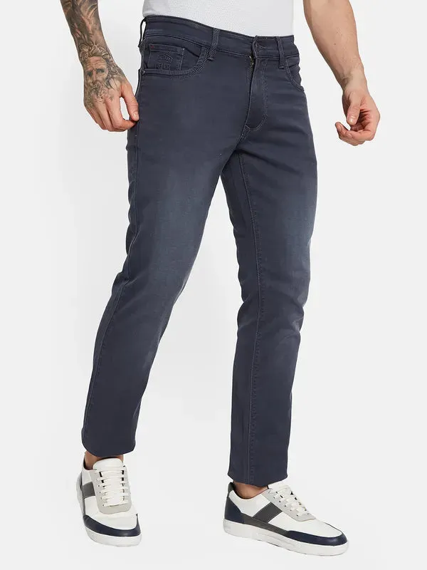 Octave Men Mid-Rise Clean Look Light Fade Stretchable Jeans