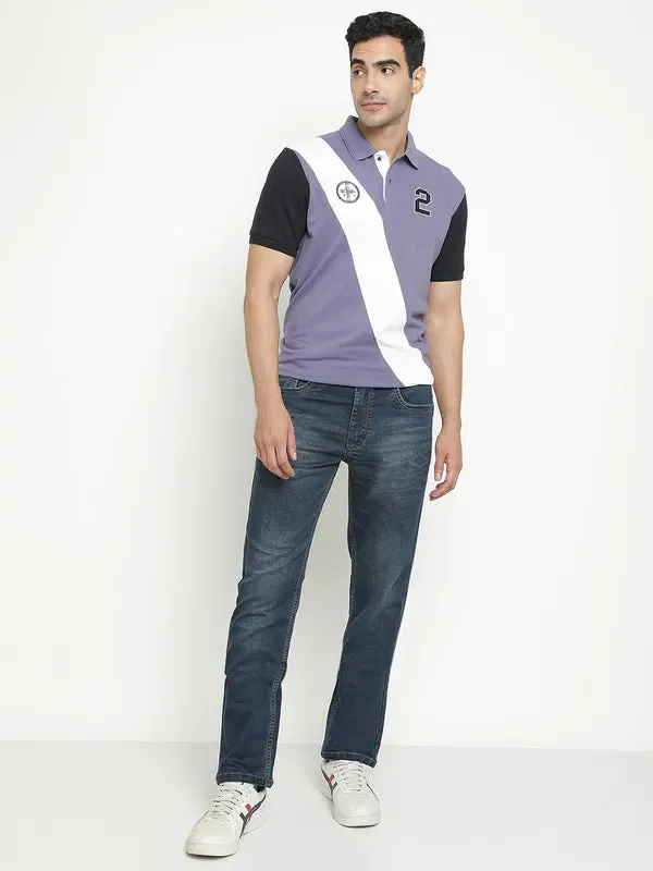 Octave Men Mid-Rise Heavy Faded Crinkle Effect Dark Shade Stretchable Jeans