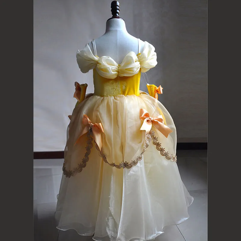 Princess Belle Dress Halloween Costume Party Ball Gown Dress