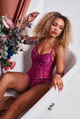 Raspberry Lace Bodysuit