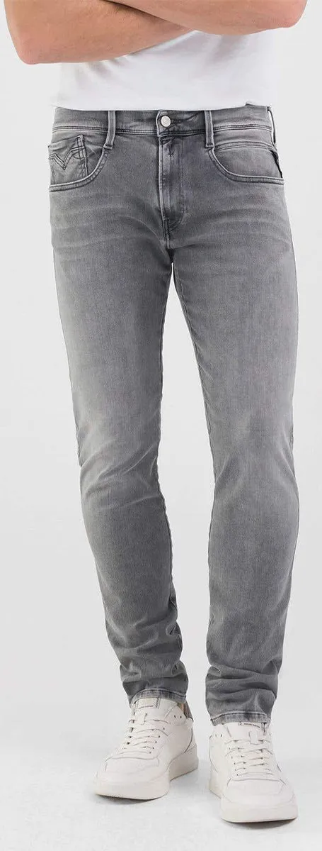 Replay Anbass Hyperflx Grey Wash Jeans For Men