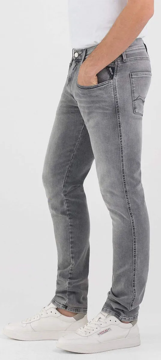 Replay Anbass Hyperflx Grey Wash Jeans For Men