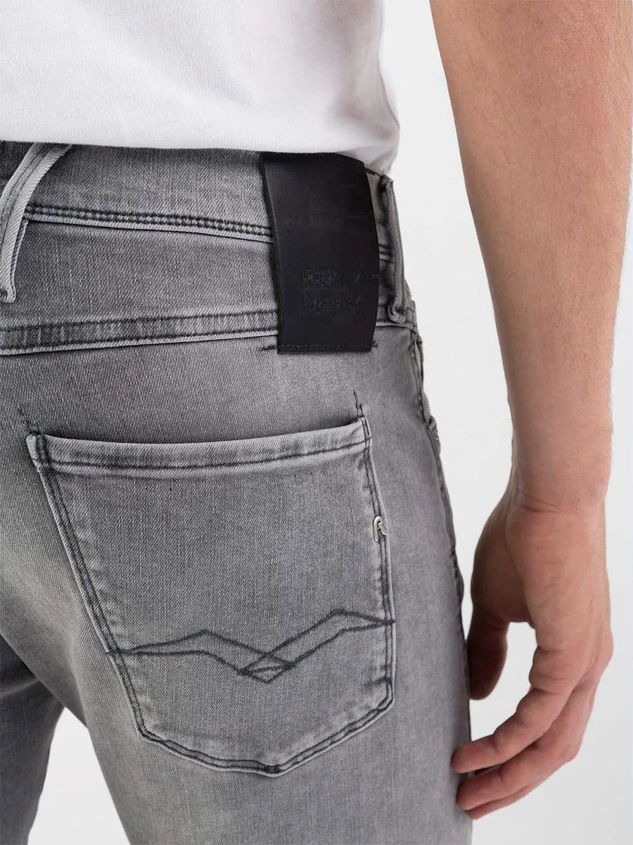 Replay Anbass Hyperflx Grey Wash Jeans For Men