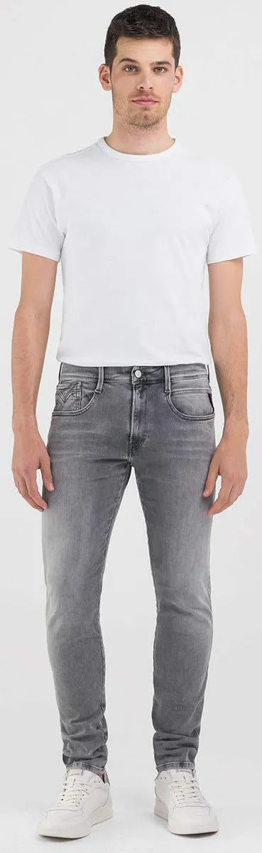 Replay Anbass Hyperflx Grey Wash Jeans For Men