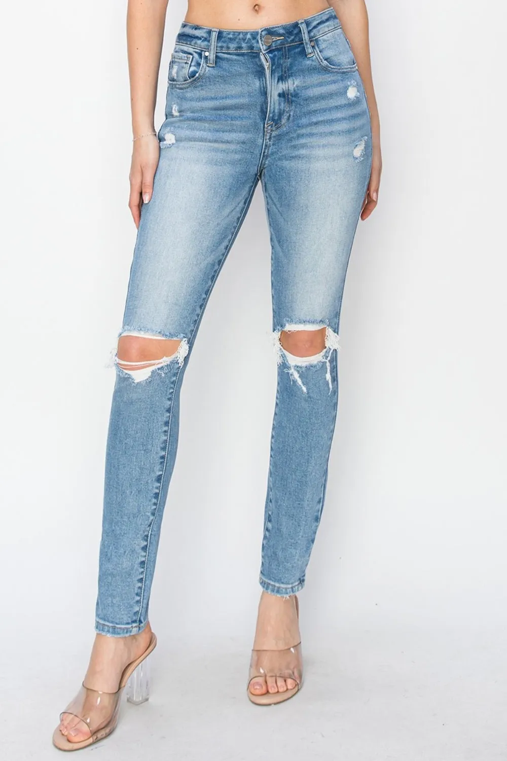 Risen | High Rise Skinny Jeans | Rubies   Lace