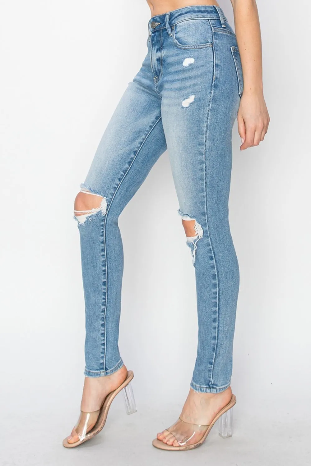 Risen | High Rise Skinny Jeans | Rubies   Lace
