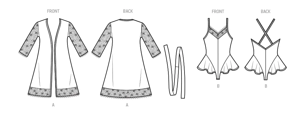 Simplicity sewing pattern 9802 Robe with Teddy Lingerie by Madalynne Intimates