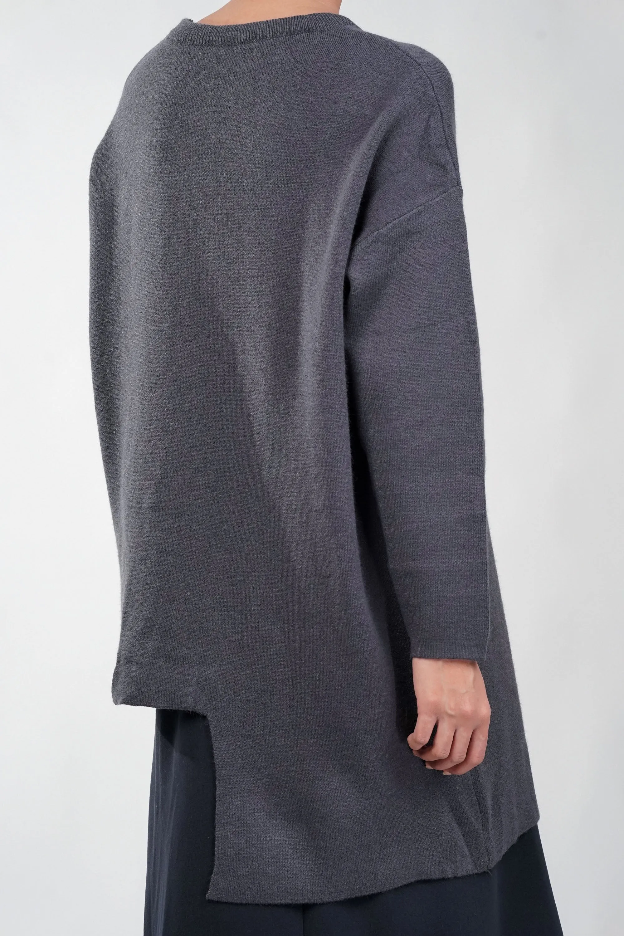 Slate Grey Framed Box knit Sweater