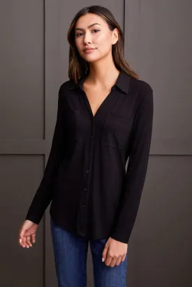 Soft Touch Mini Rib Button Up Shirt
