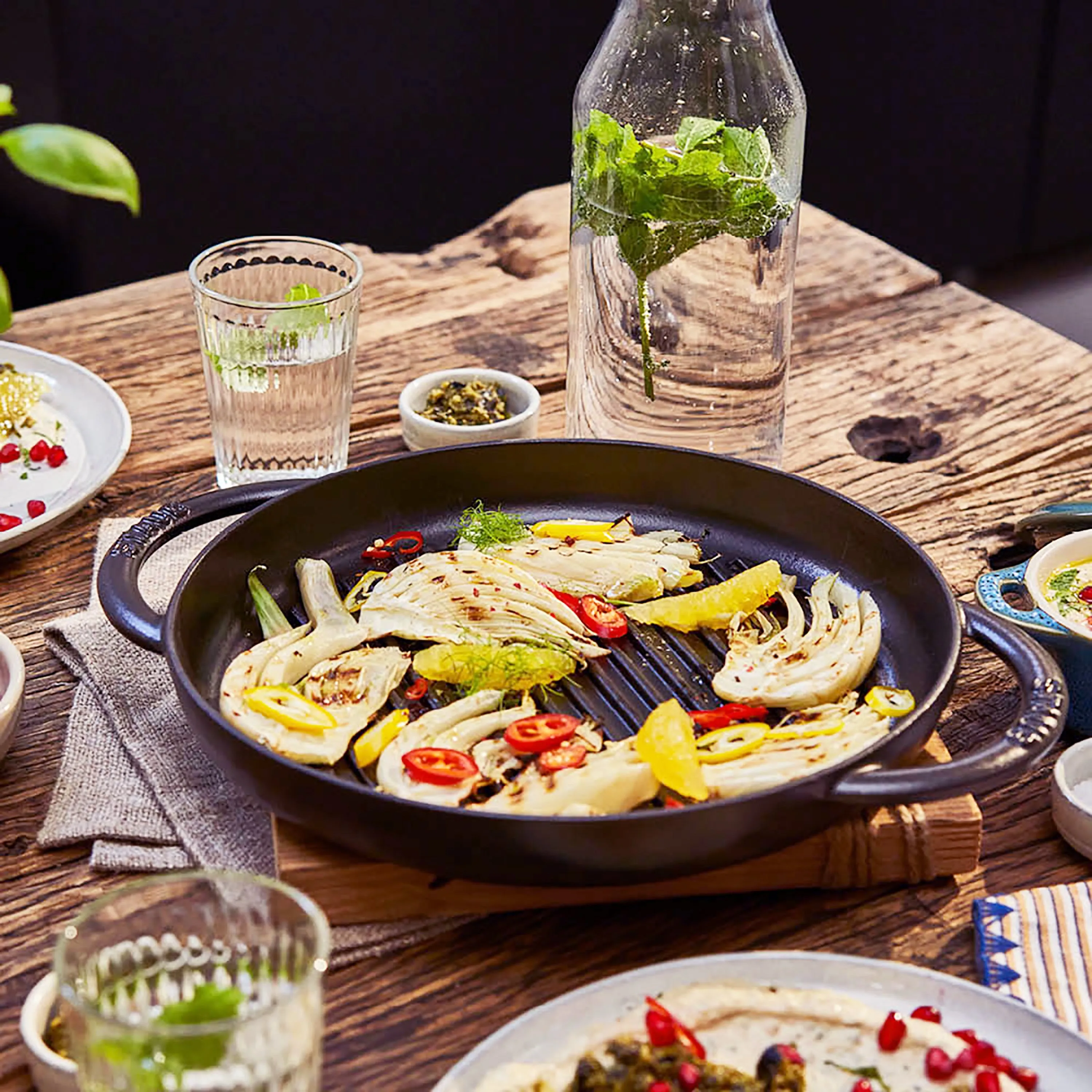 Staub 10" Matte Black Round Grill Pan