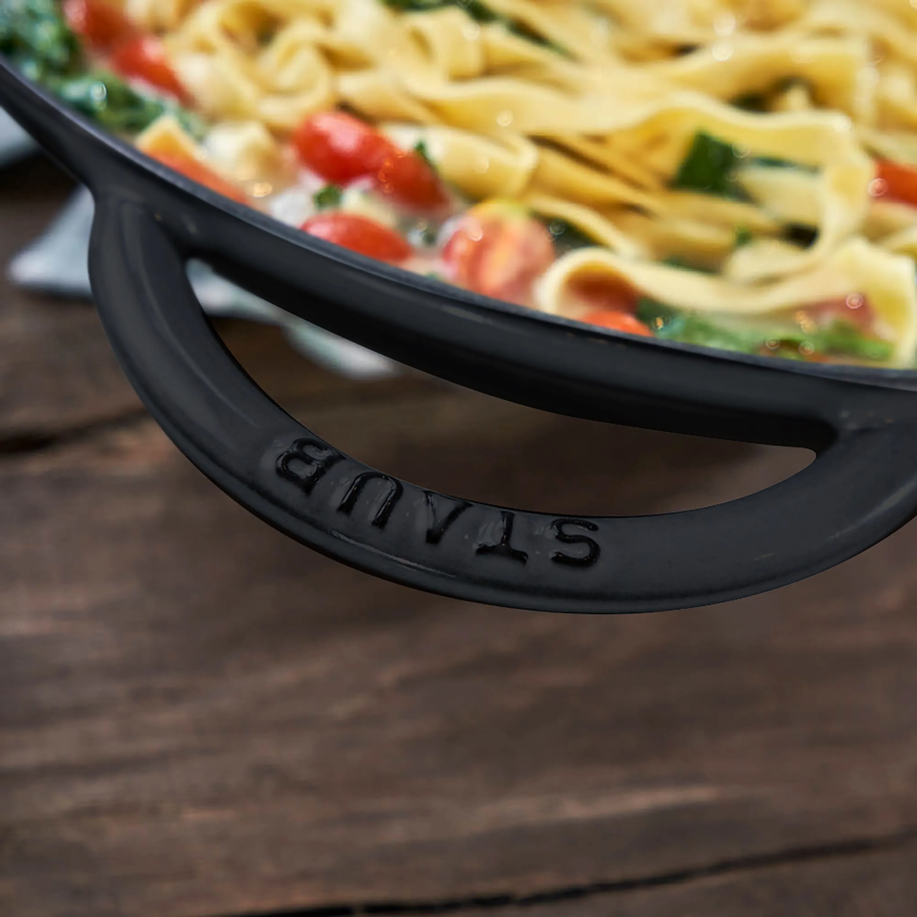 Staub 14" Matte Black Wok with Glass Lid