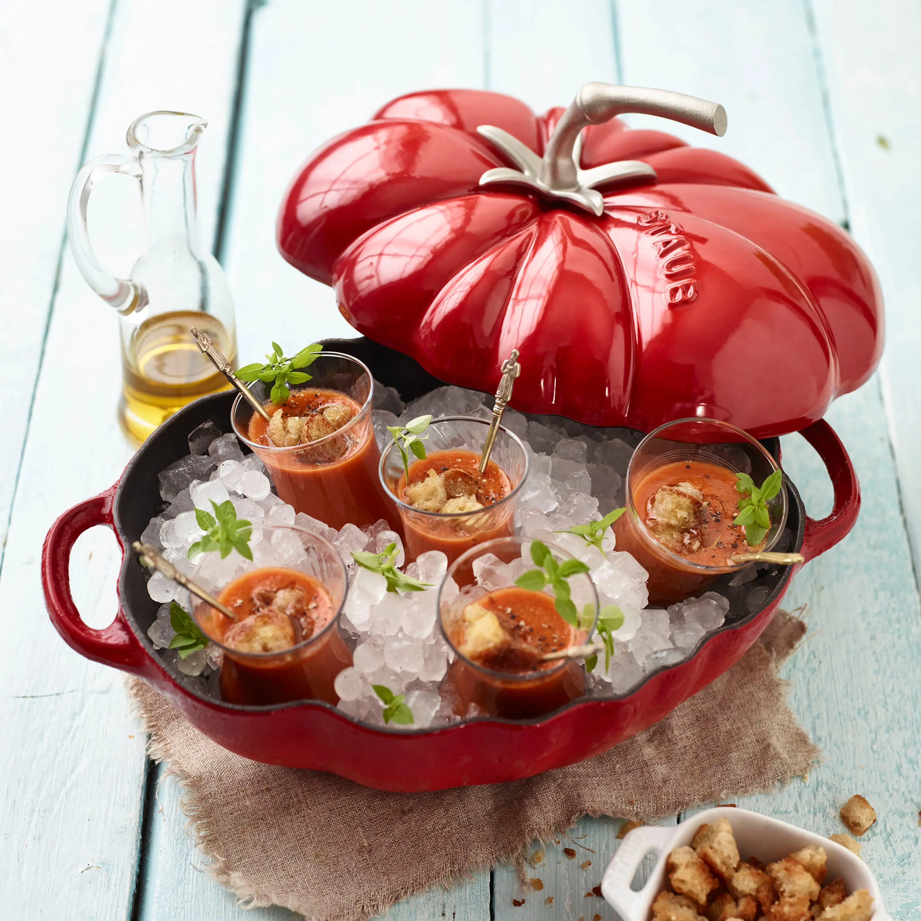 Staub 3-quart Cherry Red Cast Iron Tomato Cocotte
