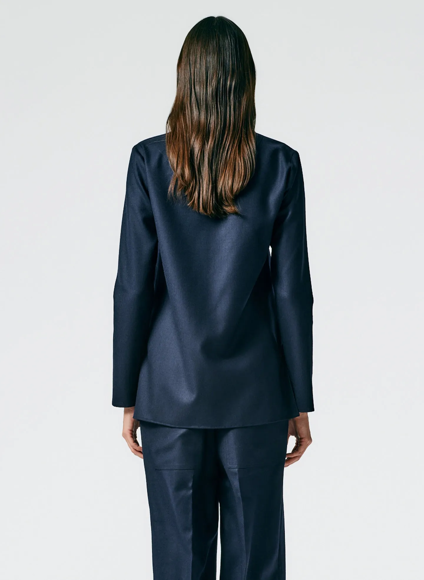 Superfine Wool Flannel Slim Shirt Jacket