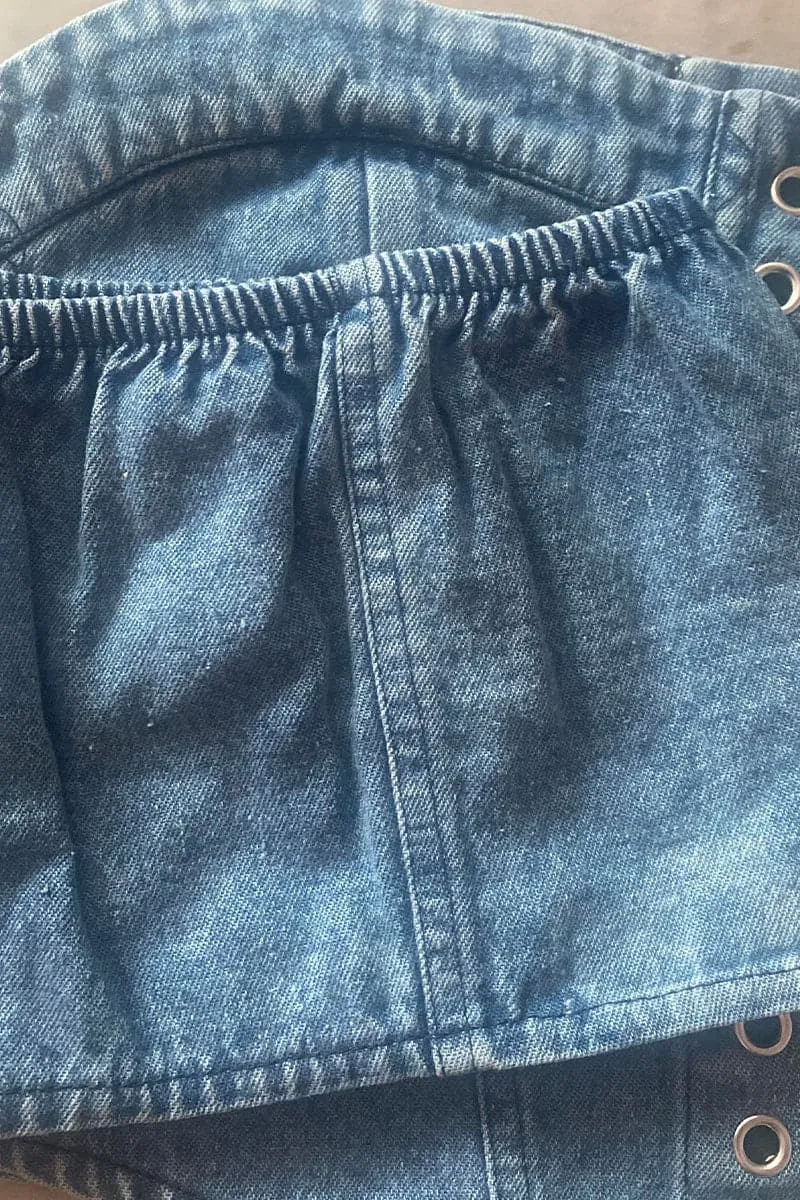 TB477 Denim Bustier Top