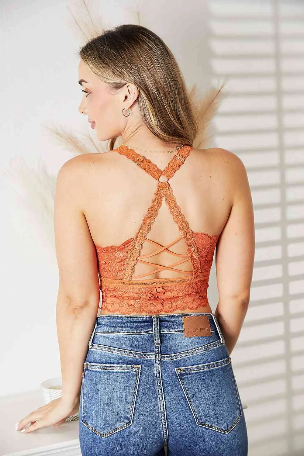 TEEK - Rust Juliette Full Size Crisscross Lace Bralette