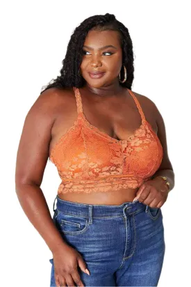 TEEK - Rust Juliette Full Size Crisscross Lace Bralette