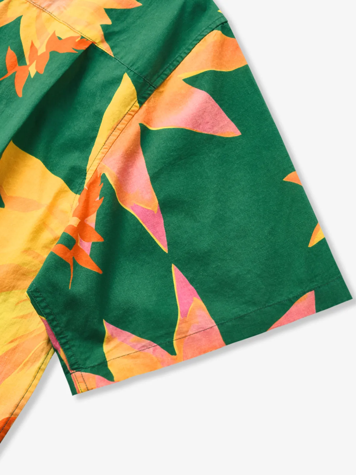 Tropical Floral & Bee Cotton Camp Shirt