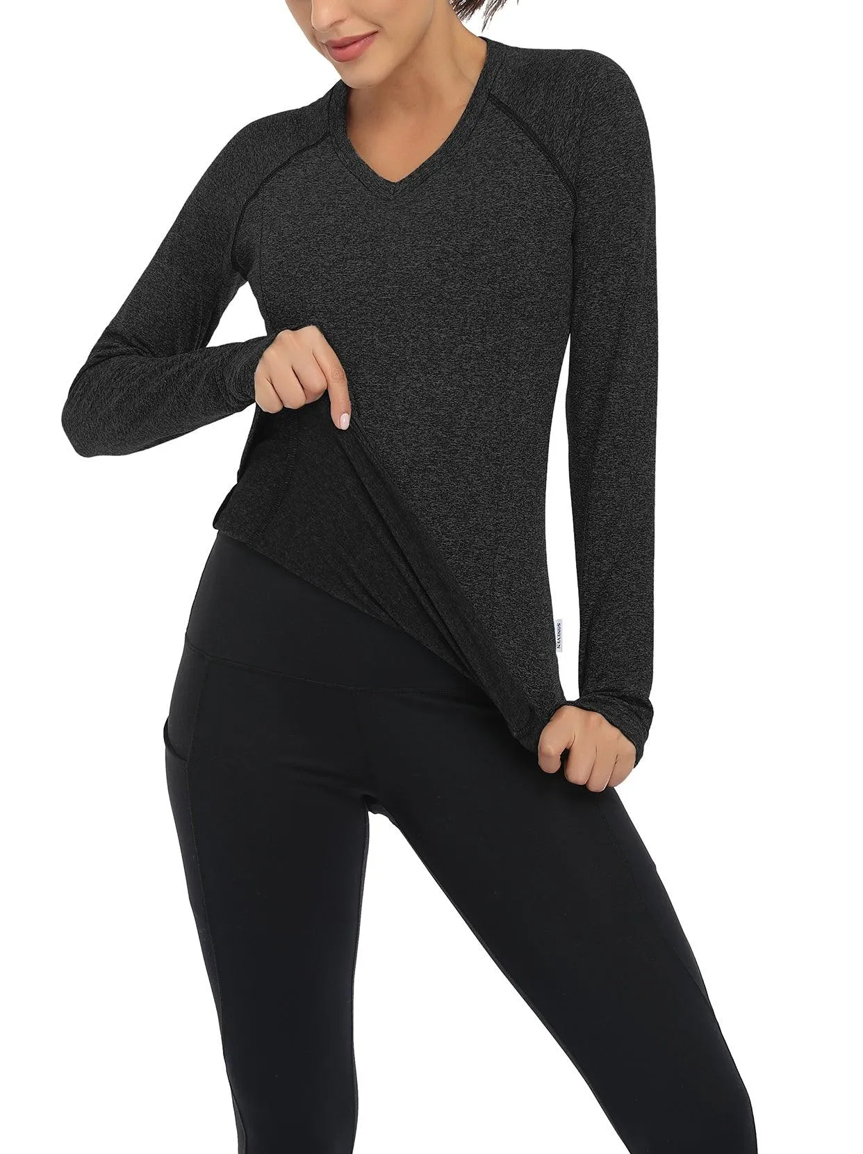 V-neck Long-sleeve Thermal Top for Women