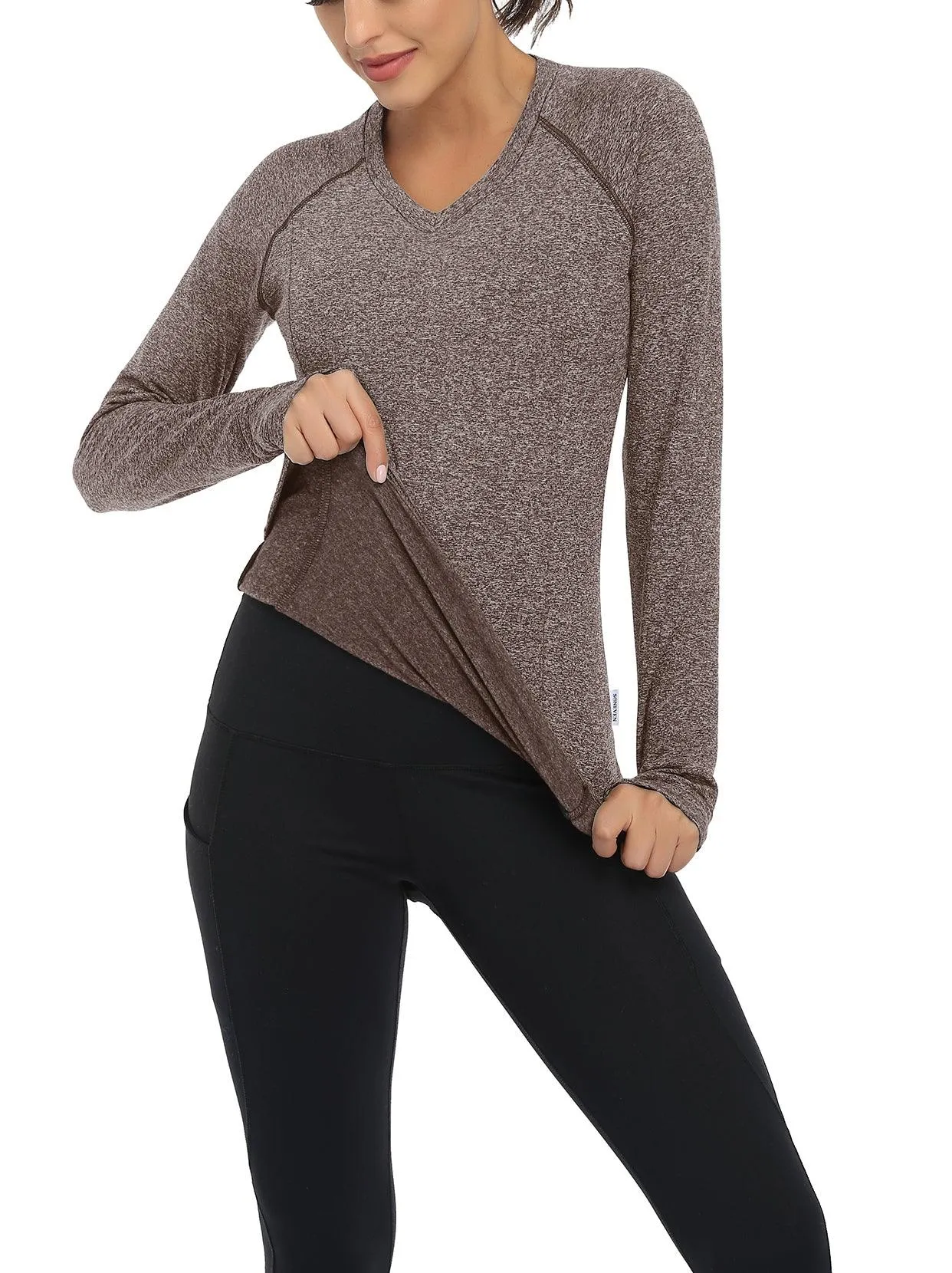 V-neck Long-sleeve Thermal Top for Women