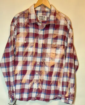 Vintage Blue, Yellow, White and Brick Red Flannel Size XL
