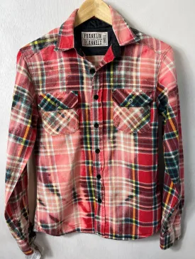 Vintage Pink, Red, White and Black Flannel Size Small