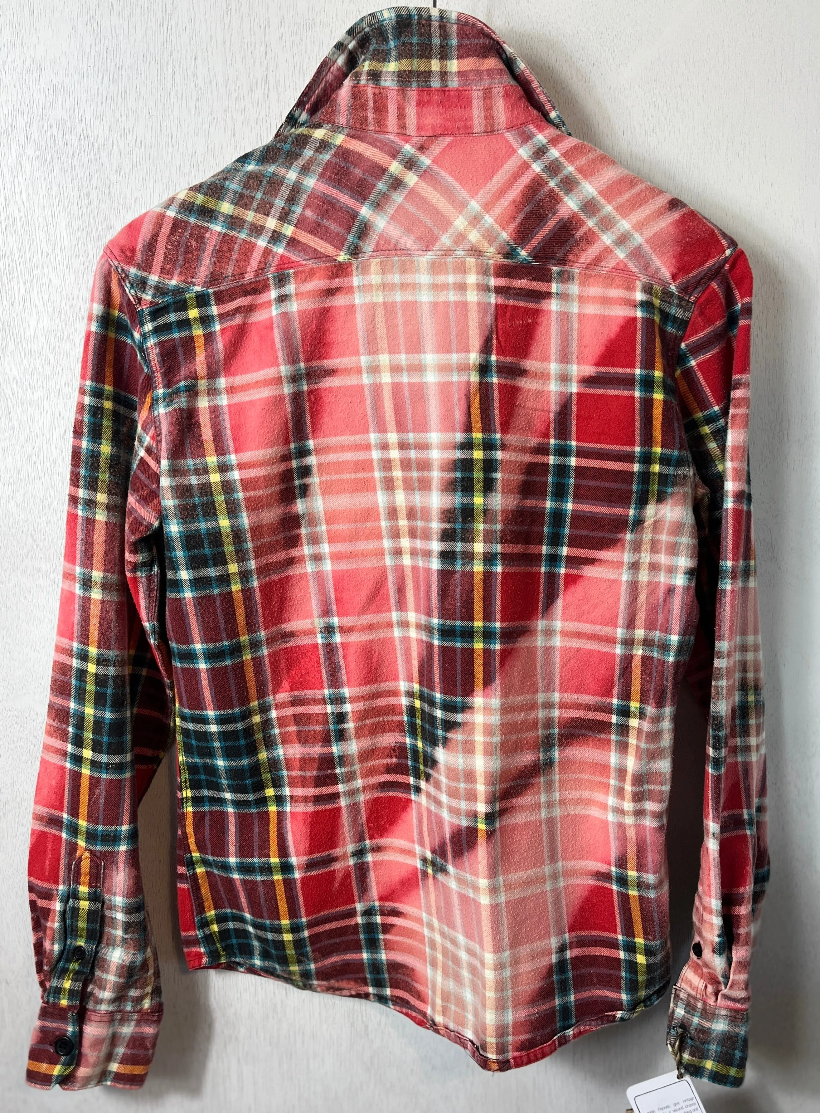 Vintage Pink, Red, White and Black Flannel Size Small