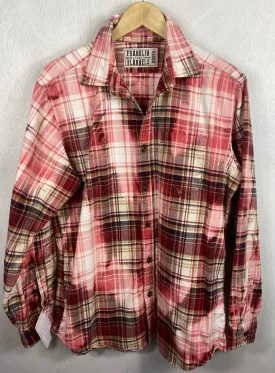 Vintage Red, White and Pink Flannel Size Medium