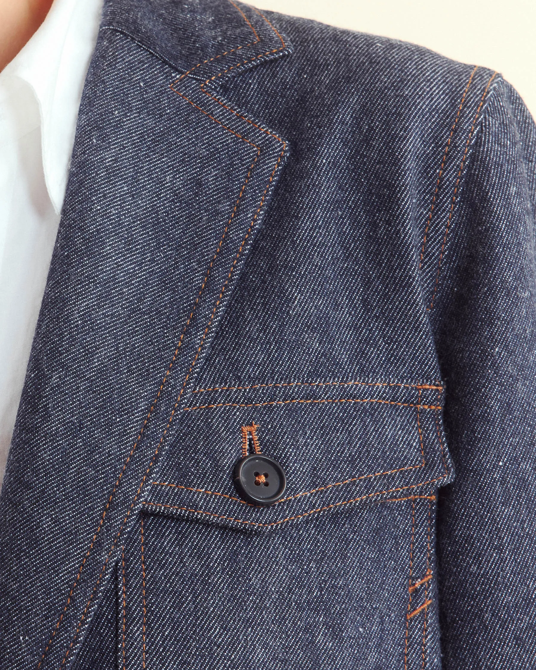 Wool Denim Blazer